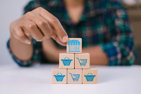 ecommerce, Internet banking, Digital marketing, Online shopping, Sales and technology for digital marketing, Pay websites, Online shopping, Social media and black friday.の写真素材