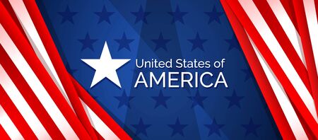 United States of America flag abstract concept with red and blue and white colors background for bannerのイラスト素材