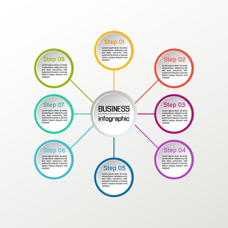 Vector circle infographic. Business diagrams, presentations and charts. Background.のイラスト素材