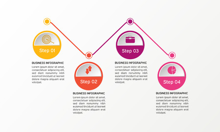 Steps infographics - can illustrate a strategy, workflow or team work. Background. Vector.のイラスト素材