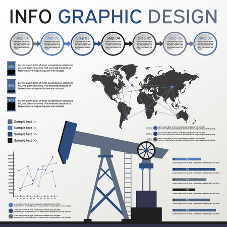 Oil Industry Elements. Info graphics Set. Vectorのイラスト素材