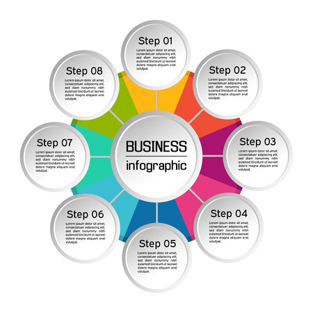 Vector circle infographic. Business diagrams, presentations and chartsのイラスト素材