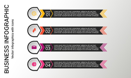 Business infographic with icons. Business diagrams, presentations and charts. Vectorのイラスト素材