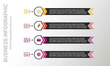 Business infographic with icons. Business diagrams, presentations and charts. Vectorのイラスト素材