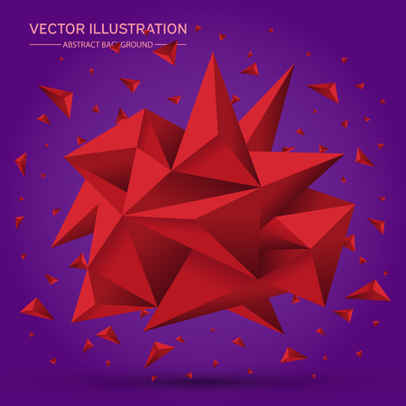 3D Low polygon geometry background. Abstract polygonal geometric shape. Lowpoly minimal style art. Triangles. Vector illustration.のイラスト素材