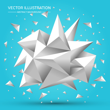 3D Low polygon geometry background. Abstract polygonal geometric shape. Lowpoly minimal style art. Vector illustration.のイラスト素材