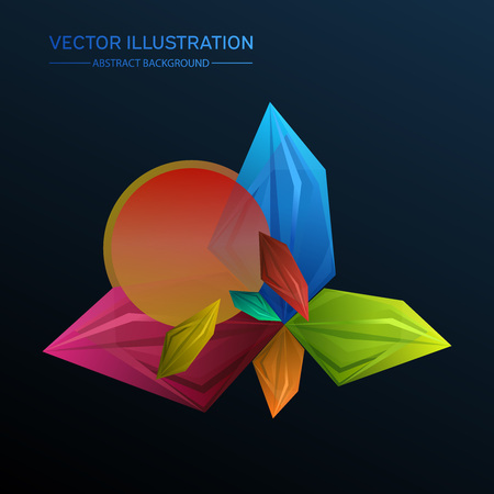 Perspective geometric unusual background. Colourful vector illustration.のイラスト素材