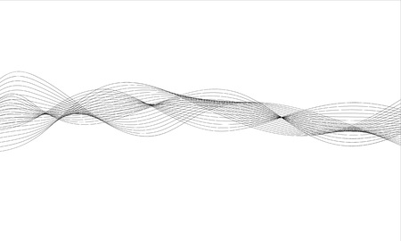 Abstract wave element for design. Digital frequency track equalizer. Stylized line art background. Vector illustration. Wave with lines created using blend tool.のイラスト素材