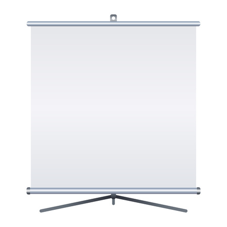Blank roll-up banner isolated on white background. Design template blank for designers. Flipchart for training or promotional presentation. Vector illustration EPS 10のイラスト素材