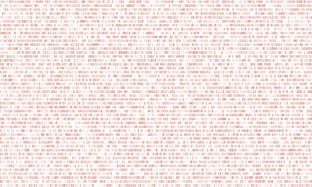 Binary code red background with two binary digits, 0 and 1 isolated on a white background. Algorithm Binary Data Code, Decryption and Encoding. Vector.のイラスト素材