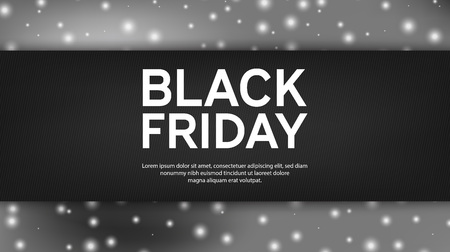 Black friday sale background. Black white lights bokeh background. Vector illustrationのイラスト素材