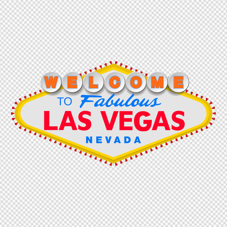 Classic retro Welcome to Las Vegas sign. Simple modern flat vector style illustration.のイラスト素材