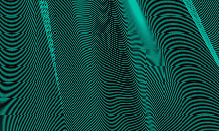 Abstract wave element for design. Digital frequency track equalizer. Stylized line art background. Colorful shiny wave with lines created using blend tool. Curved wavy line, smooth stripeのイラスト素材