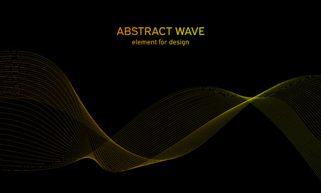 Abstract wave element for design. Digital frequency track equalizer. Stylized line art background. Colorful shiny wave with lines created using blend tool. Curved wavy line, smooth stripeのイラスト素材