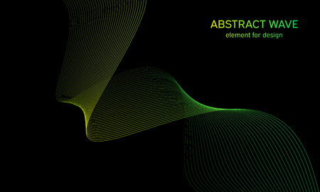 Abstract wave element for design. Digital frequency track equalizer. Stylized line art background. Colorful shiny wave with lines created using blend tool. Curved wavy line, smooth stripeのイラスト素材