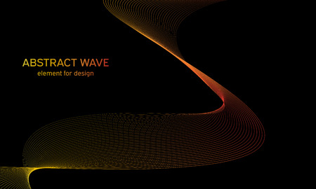Abstract wave element for design. Digital frequency track equalizer. Stylized line art background. Colorful shiny wave with lines created using blend tool. Curved wavy line, smooth stripeのイラスト素材