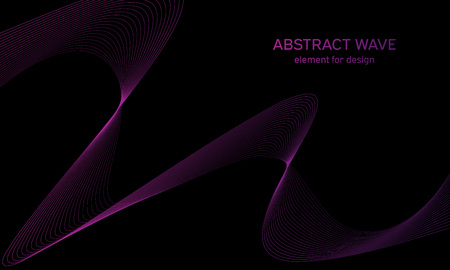Abstract wave element for design. Digital frequency track equalizer. Stylized line art background. Colorful shiny wave with lines created using blend tool. Curved wavy line, smooth stripeのイラスト素材