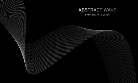 Abstract wave element for design. Digital frequency track equalizer. Stylized line art background. Colorful shiny wave with lines created using blend tool. Curved wavy line, smooth stripeのイラスト素材