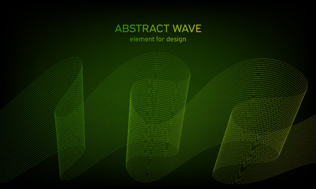 Abstract wave element for design. Digital frequency track equalizer. Stylized line art background. Colorful shiny wave with lines created using blend tool. Curved wavy line, smooth stripeのイラスト素材
