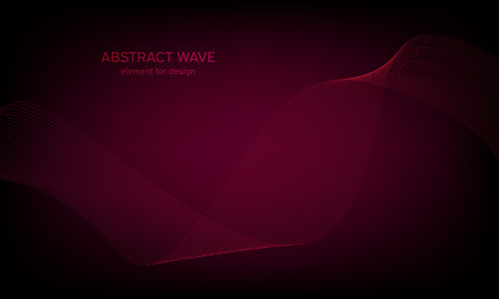 Abstract wave element for design. Digital frequency track equalizer. Stylized line art background. Colorful shiny wave with lines created using blend tool. Curved wavy line, smooth stripeのイラスト素材