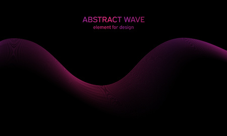 Abstract wave element for design. Digital frequency track equalizer. Stylized line art background. Colorful shiny wave with lines created using blend tool. Curved wavy line, smooth stripeのイラスト素材