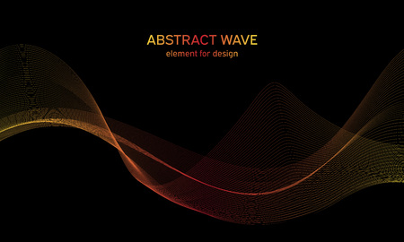 Abstract wave element for design. Digital frequency track equalizer. Stylized line art background. Colorful shiny wave with lines created using blend tool. Curved wavy line, smooth stripeのイラスト素材