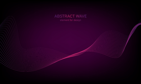 Abstract wave element for design. Digital frequency track equalizer. Stylized line art background. Colorful shiny wave with lines created using blend tool. Curved wavy line, smooth stripeのイラスト素材