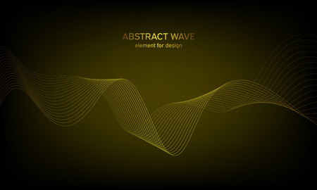 Abstract wave element for design. Digital frequency track equalizer. Stylized line art background. Colorful shiny wave with lines created using blend tool. Curved wavy line, smooth stripeのイラスト素材