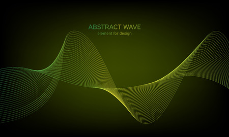 Abstract wave element for design. Digital frequency track equalizer. Stylized line art background. Colorful shiny wave with lines created using blend tool. Curved wavy line, smooth stripeのイラスト素材