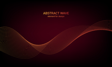 Abstract wave element for design. Digital frequency track equalizer. Stylized line art background. Colorful shiny wave with lines created using blend tool. Curved wavy line, smooth stripeのイラスト素材