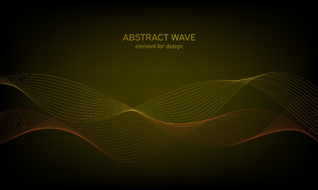 Abstract wave element for design. Digital frequency track equalizer. Stylized line art background. Colorful shiny wave with lines created using blend tool. Curved wavy line, smooth stripeのイラスト素材