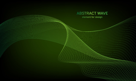 Abstract wave element for design. Digital frequency track equalizer. Stylized line art background. Colorful shiny wave with lines created using blend tool. Curved wavy line, smooth stripeのイラスト素材