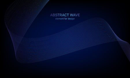 Abstract wave element for design. Digital frequency track equalizer. Stylized line art background. Colorful shiny wave with lines created using blend tool. Curved wavy line, smooth stripeのイラスト素材