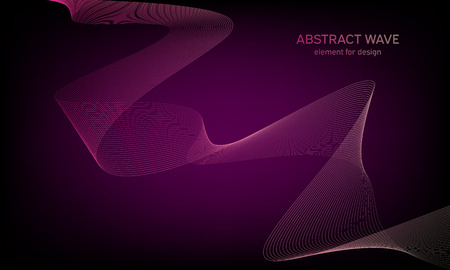 Abstract wave element for design. Digital frequency track equalizer. Stylized line art background. Colorful shiny wave with lines created using blend tool. Curved wavy line, smooth stripeのイラスト素材