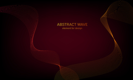Abstract wave element for design. Digital frequency track equalizer. Stylized line art background. Colorful shiny wave with lines created using blend tool. Curved wavy line, smooth stripeのイラスト素材