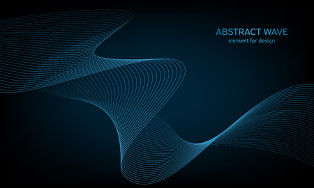 Abstract wave element for design. Digital frequency track equalizer. Stylized line art background. Colorful shiny wave with lines created using blend tool. Curved wavy line, smooth stripeのイラスト素材