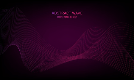 Abstract wave element for design. Digital frequency track equalizer. Stylized line art background. Colorful shiny wave with lines created using blend tool. Curved wavy line, smooth stripeのイラスト素材