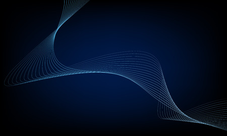 Abstract wave element for design. Digital frequency track equalizer. Stylized line art background. Colorful shiny wave with lines created using blend tool. Curved wavy line, smooth stripeのイラスト素材