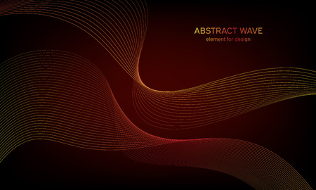 Abstract wave element for design. Digital frequency track equalizer. Stylized line art background. Colorful shiny wave with lines created using blend tool. Curved wavy line, smooth stripeのイラスト素材
