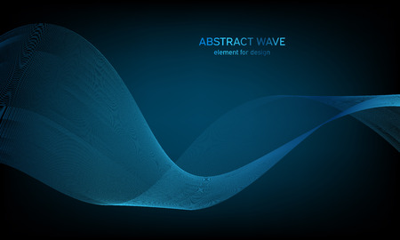 Abstract wave element for design. Digital frequency track equalizer. Stylized line art background. Colorful shiny wave with lines created using blend tool. Curved wavy line, smooth stripeのイラスト素材