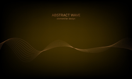 Abstract wave element for design. Digital frequency track equalizer. Stylized line art background. Colorful shiny wave with lines created using blend tool. Curved wavy line, smooth stripeのイラスト素材