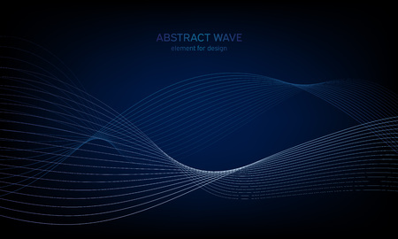 Abstract wave element for design. Digital frequency track equalizer. Stylized line art background. Colorful shiny wave with lines created using blend tool. Curved wavy line, smooth stripeのイラスト素材
