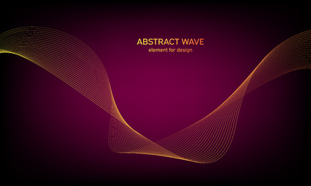 Abstract wave element for design. Digital frequency track equalizer. Stylized line art background. Colorful shiny wave with lines created using blend tool. Curved wavy line, smooth stripeのイラスト素材