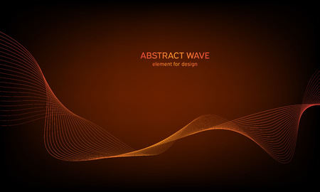 Abstract wave element for design. Digital frequency track equalizer. Stylized line art background. Colorful shiny wave with lines created using blend tool. Curved wavy line, smooth stripeのイラスト素材