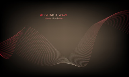 Abstract wave element for design. Digital frequency track equalizer. Stylized line art background. Colorful shiny wave with lines created using blend tool. Curved wavy line, smooth stripeのイラスト素材