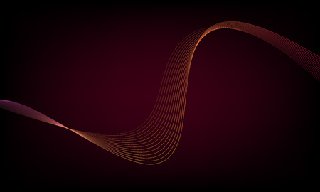 Abstract wave element for design. Digital frequency track equalizer. Stylized line art background. Colorful shiny wave with lines created using blend tool. Curved wavy line, smooth stripeのイラスト素材