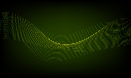 Abstract wave element for design. Digital frequency track equalizer. Stylized line art background. Colorful shiny wave with lines created using blend tool. Curved wavy line, smooth stripeのイラスト素材