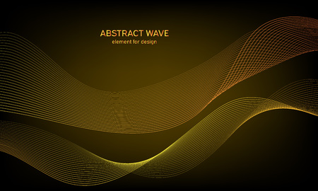 Abstract wave element for design. Digital frequency track equalizer. Stylized line art background. Colorful shiny wave with lines created using blend tool. Curved wavy line, smooth stripeのイラスト素材