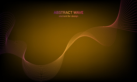 Abstract wave element for design. Digital frequency track equalizer. Stylized line art background. Colorful shiny wave with lines created using blend tool. Curved wavy line, smooth stripeのイラスト素材