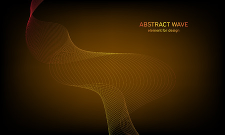 Abstract wave element for design. Digital frequency track equalizer. Stylized line art background. Colorful shiny wave with lines created using blend tool. Curved wavy line, smooth stripeのイラスト素材